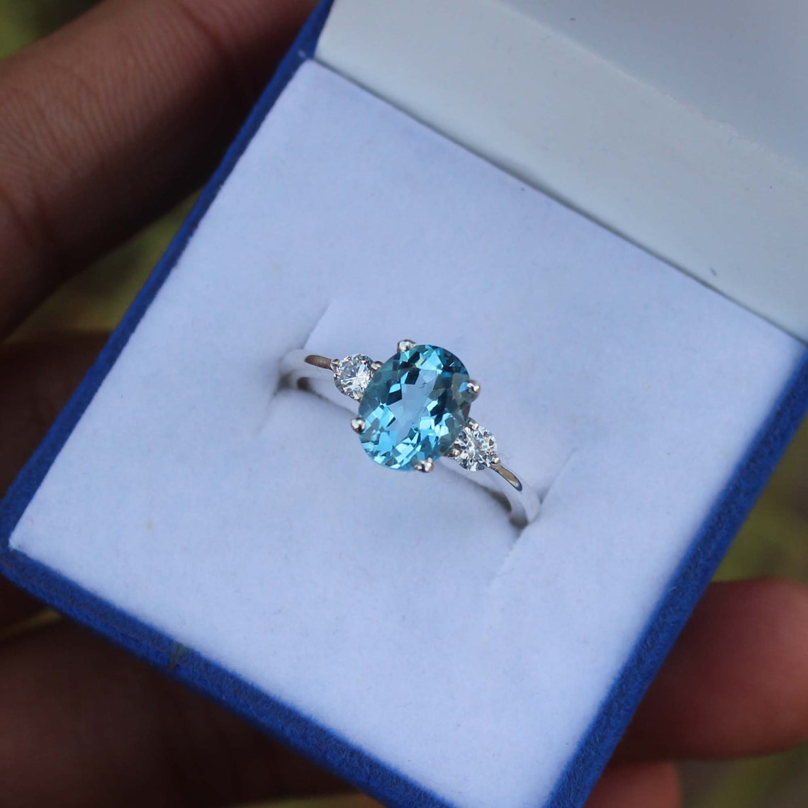 Swiss Blue Topaz Ring